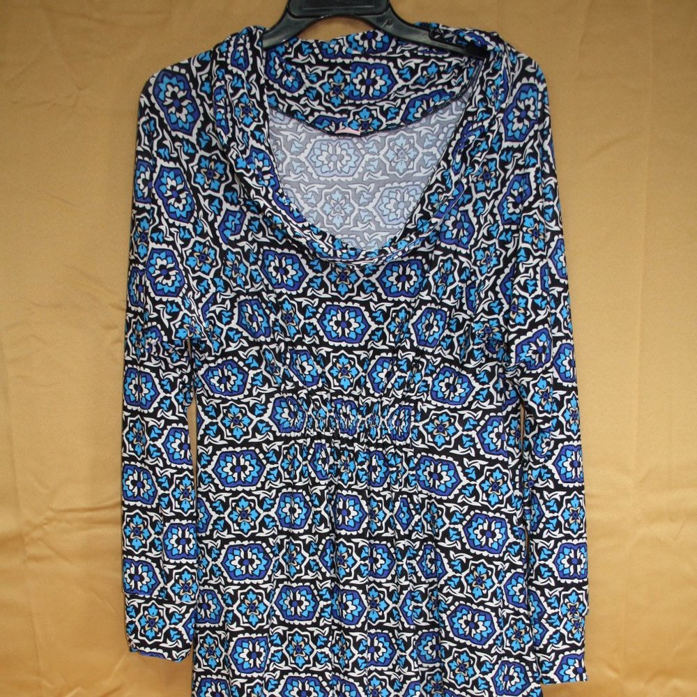Women's Dress or Long Shirt Long Sleeve Cowl Neck Shirt Dress Size 2XL